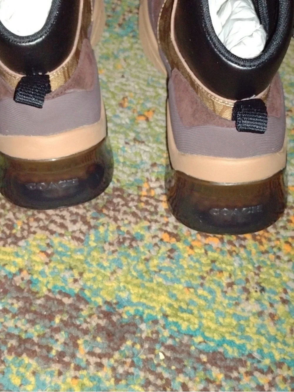 Coach Brown and Black Men's Boots with Gold Hardware